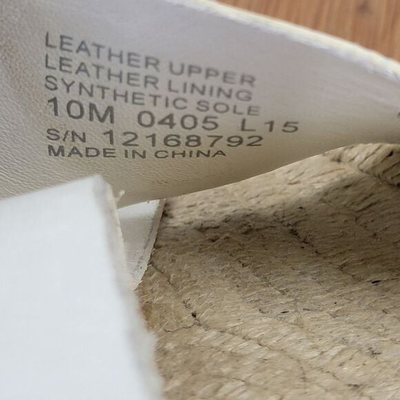 Tory Burch Bima White Leather Espadrille Slide Flats Womens Size 10 Beach - Picture 13 of 13